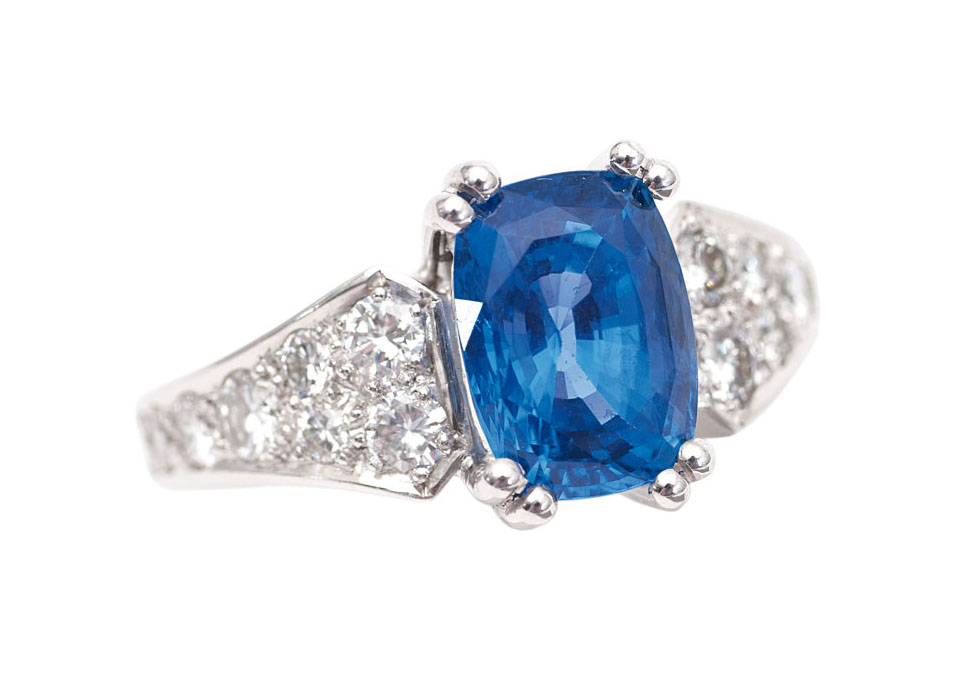 A sapphire diamond ring