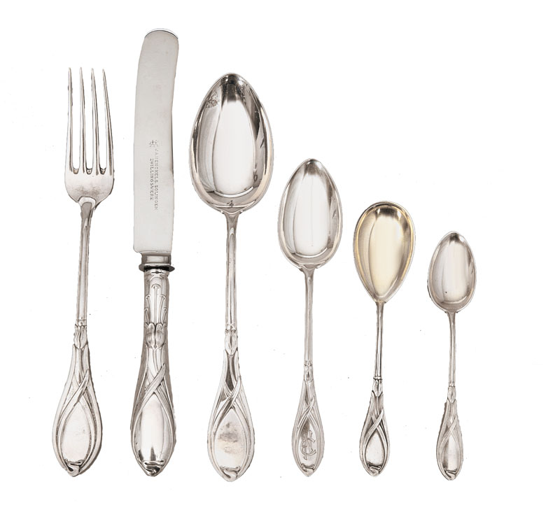 An Art Nouveau cutlery