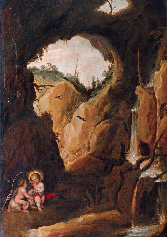 Das Christuskind mit dem Johannesknaben in einer Grotte