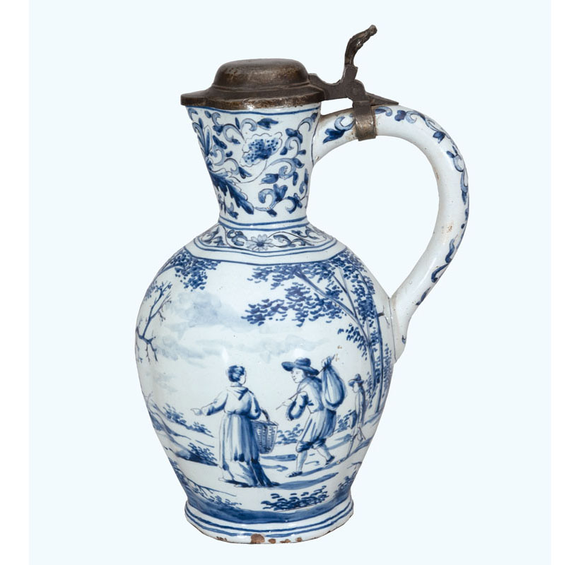 A jug with genre scene