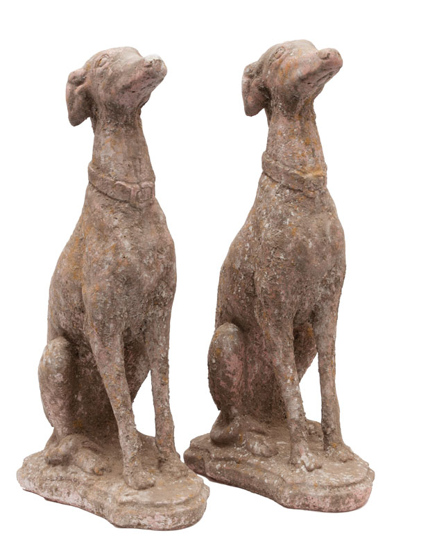 A pair of garden decorations 'Greyhounds'