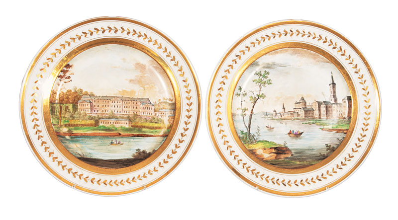 A pair of topographical plates