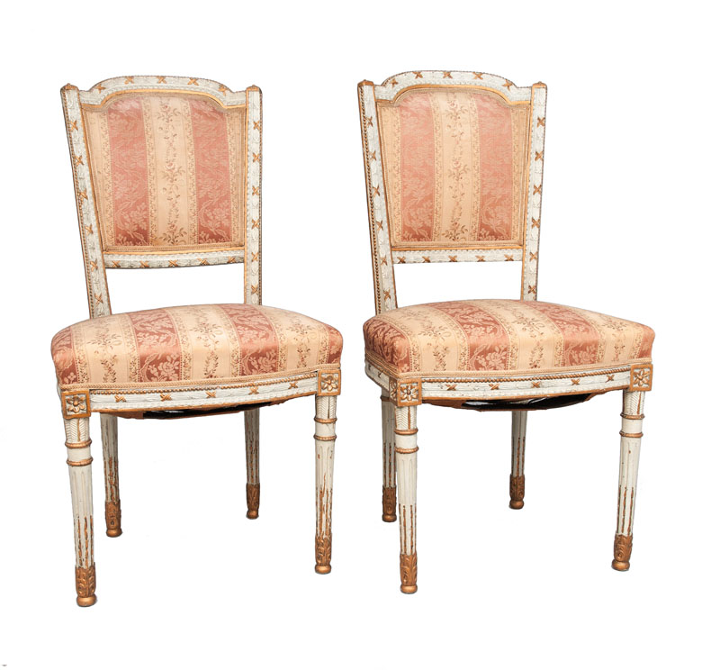 A pair of chairs in Louis Seize style