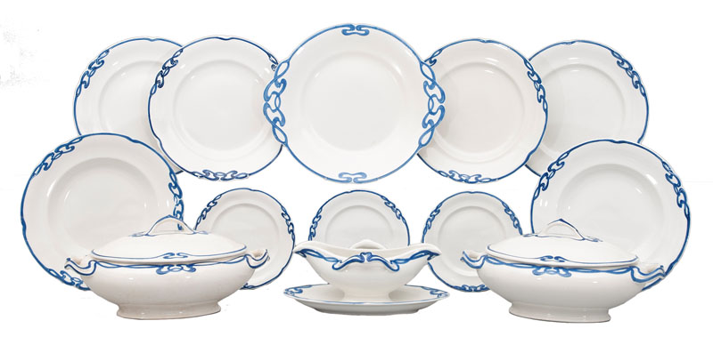 A dinner service 'Blaue Olga' for 6 persons
