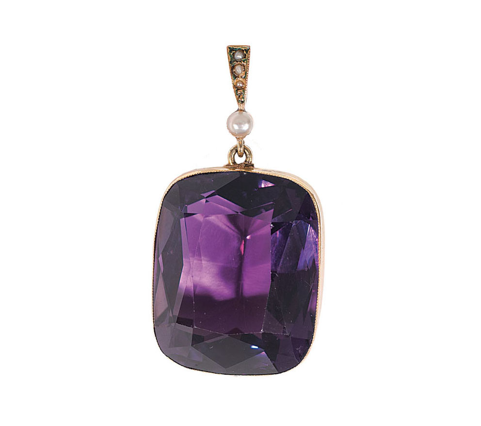 An Art-Nouveau amethyst pendant