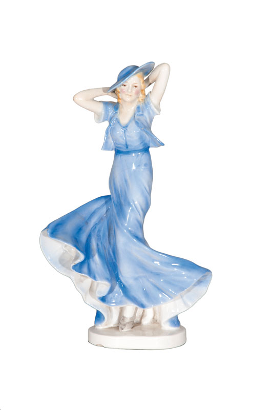 An Art Deco figure 'Lady with hat'
