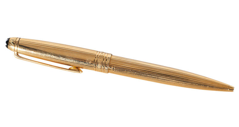 A Mont blanc ballpoint pen in gold 'Meisterstück'