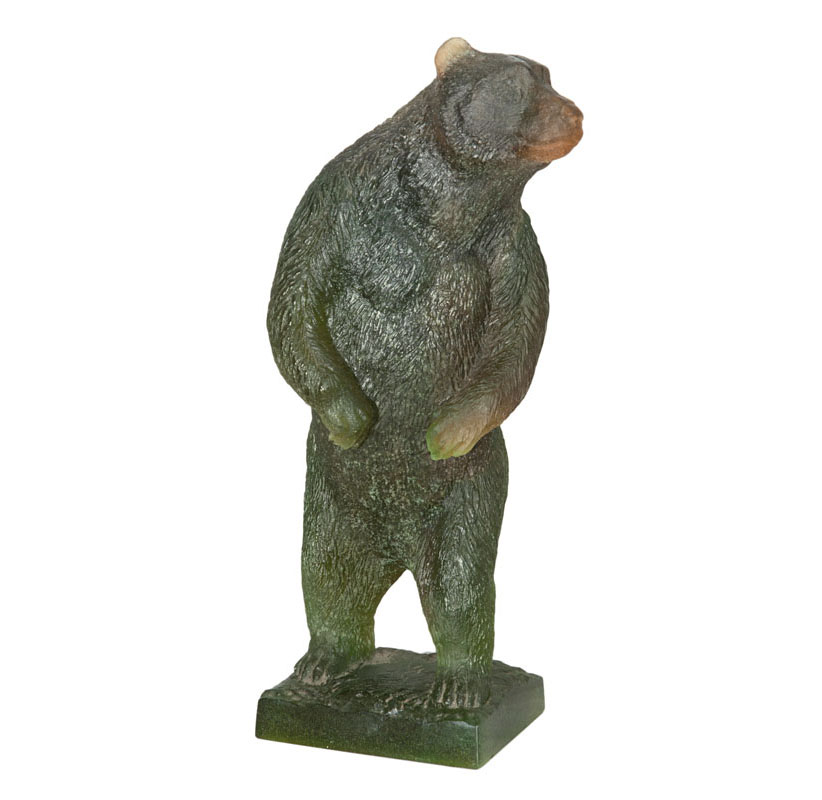 A  pâte-de-verre figure 'Grizzli Bear'