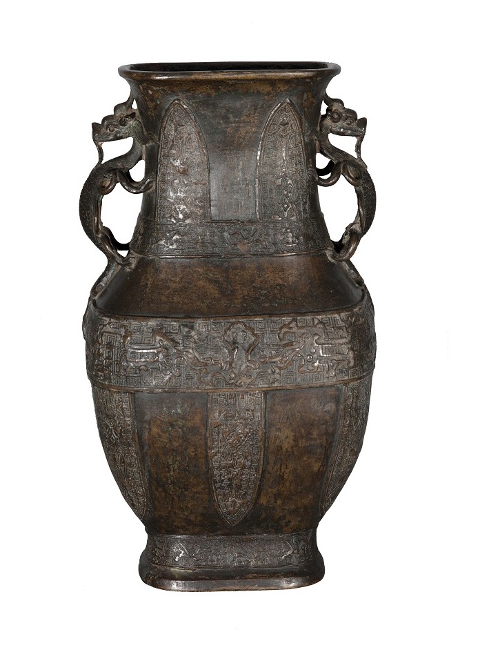 Große Bronze-Vase HU im archaischen Stil