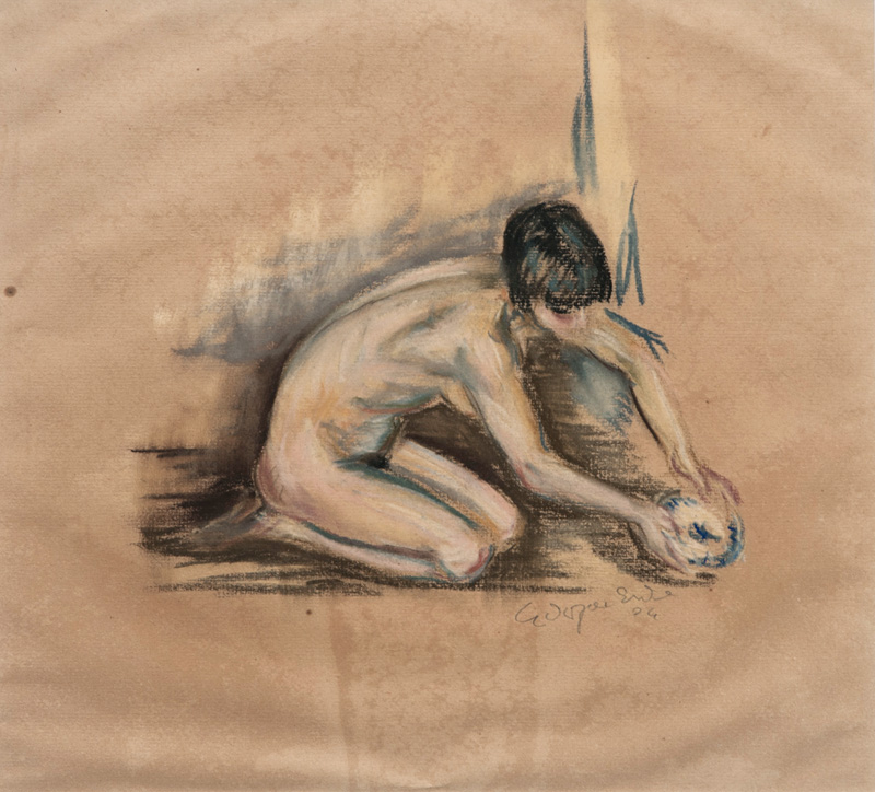 Edgar Ende - Kneeling Nude Kneeling Nude