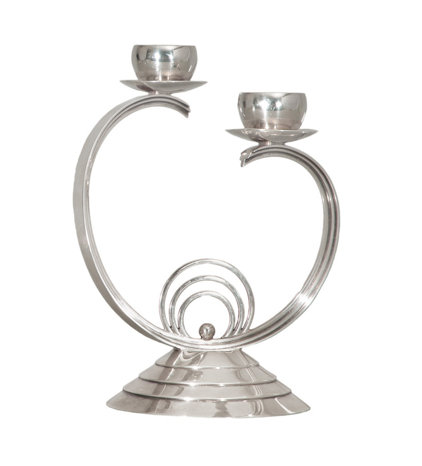 Hans Hansen, gegr. 1906 in Kolding - An Art-Déco table candle holder An Art-Déco table candle holder