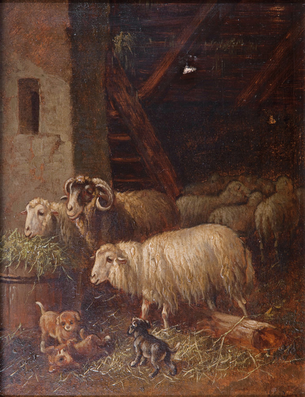 Paar Gegenstücke: Schafe im Stall - Bild 2