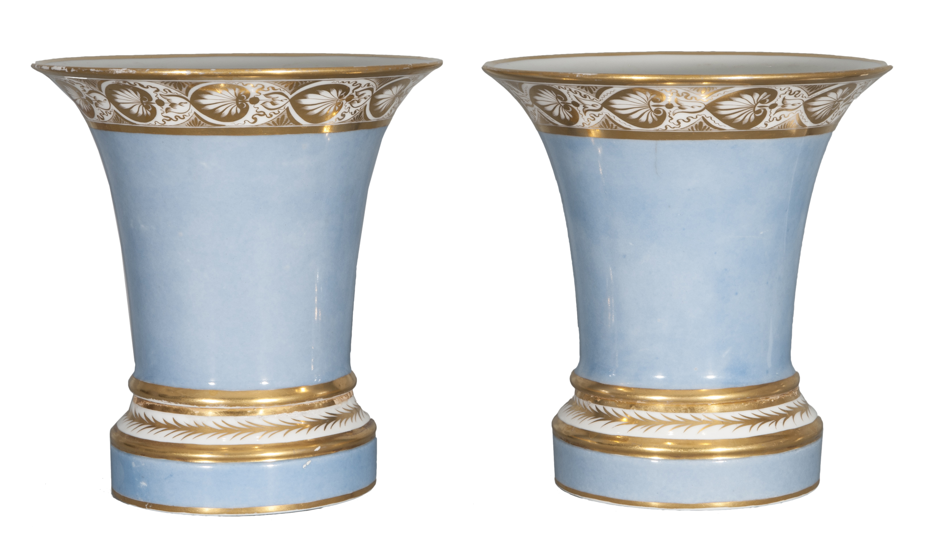 A pair of elegant Empire trumpet vases
