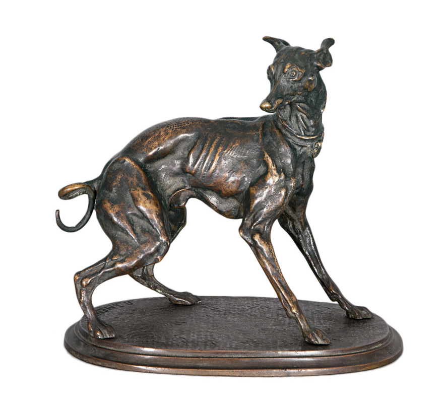 A fine bronze figure 'Italian greyhound - Lévrier à l'èventail'
