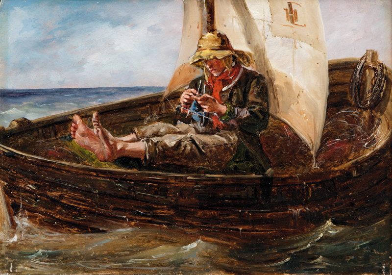 Hermann Eschke - Knitting Fisherman Knitting Fisherman