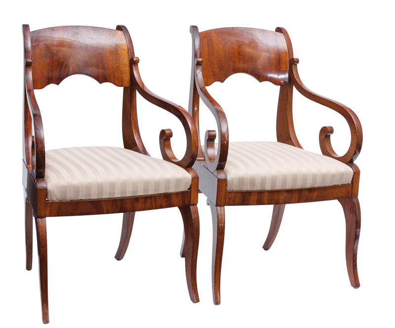 A pair of armchairs