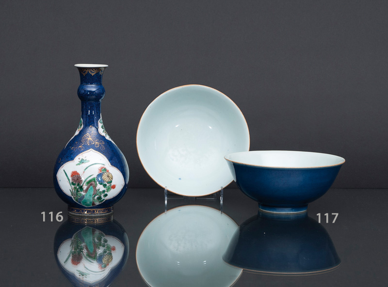 A pair of 'Powder-blue' bowls