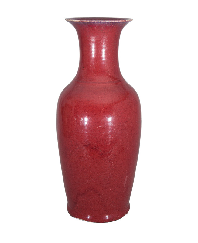 A tall 'Sang-de-Boeuf' baluster vase