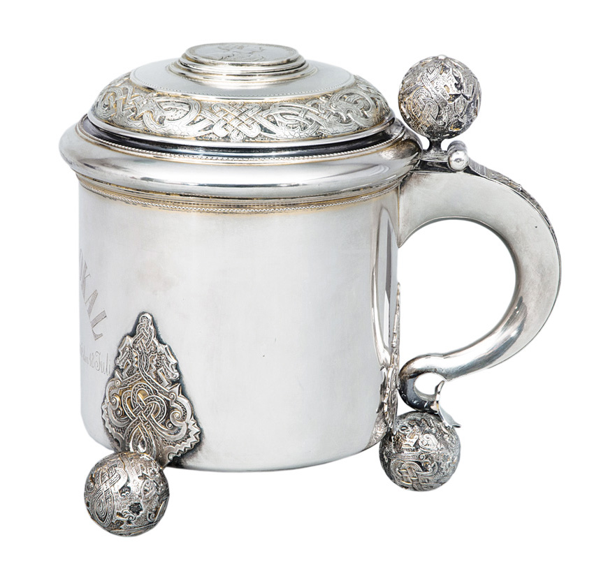A rare tankard with coin of the sweden king Carl XII.