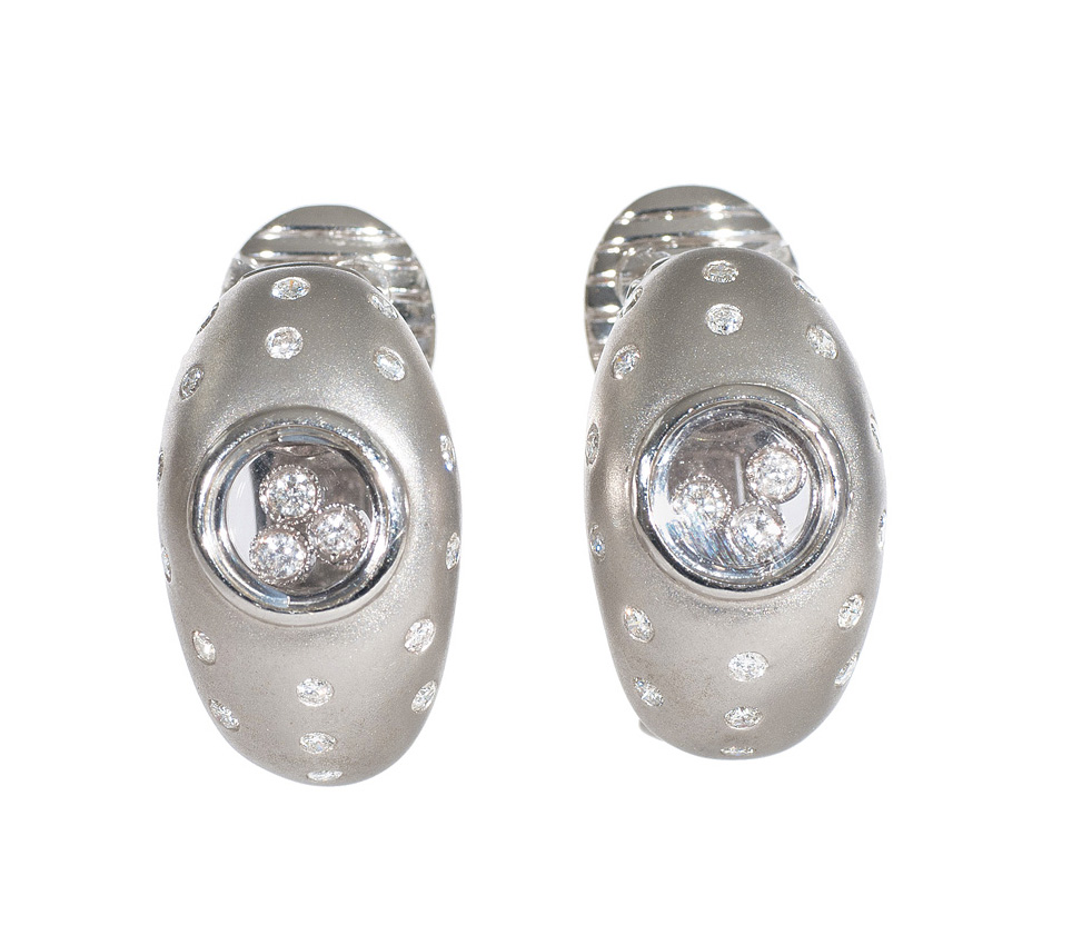 A pair of diamond earrings