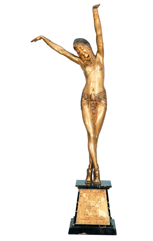 An extraordinary hug Art Deco figure 'Egyptian dancer'