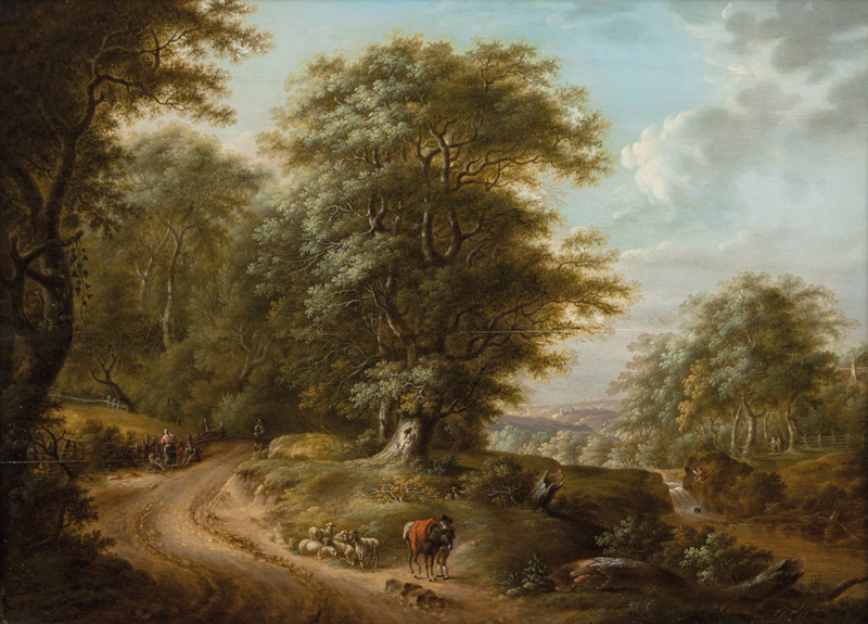 Wooded Landscape with Sheep and Shepherds