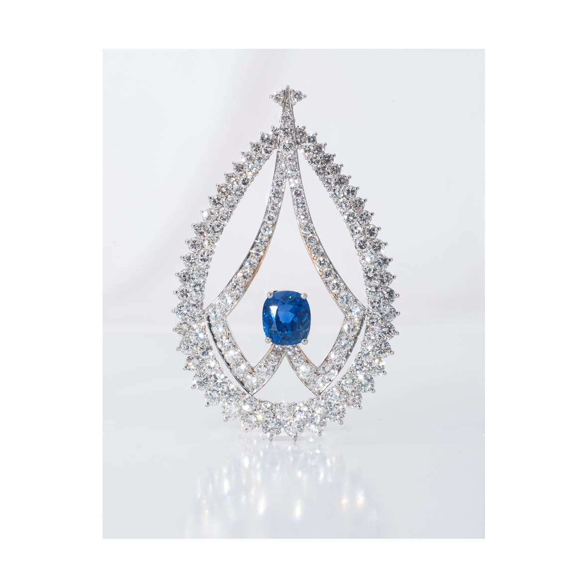 A large sapphire diamond pendant
