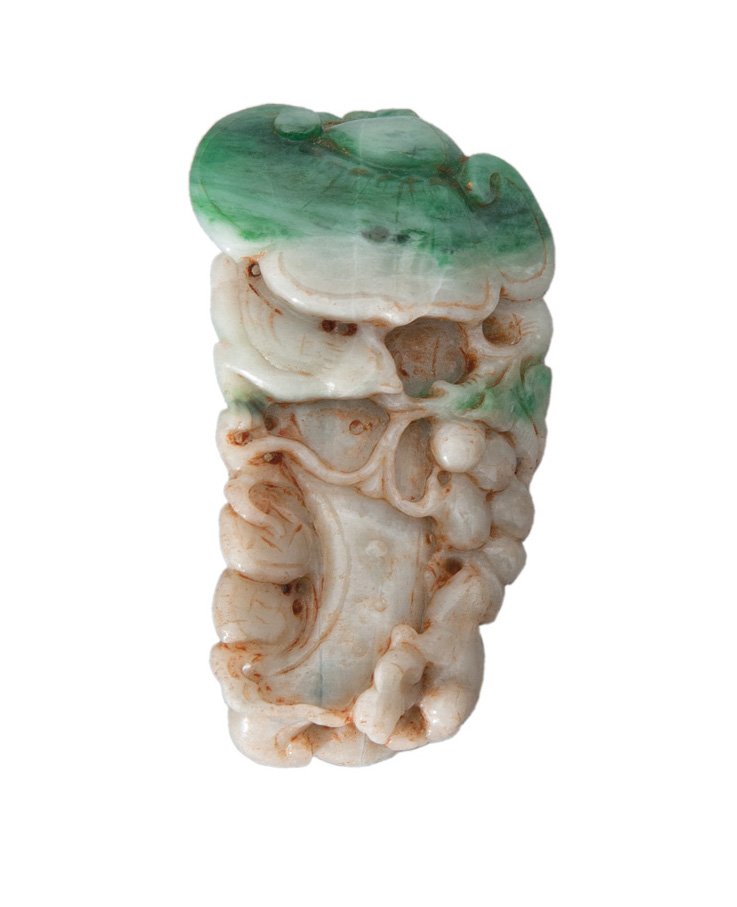 A fine jade carving in the shape of a Ruyi sceptre