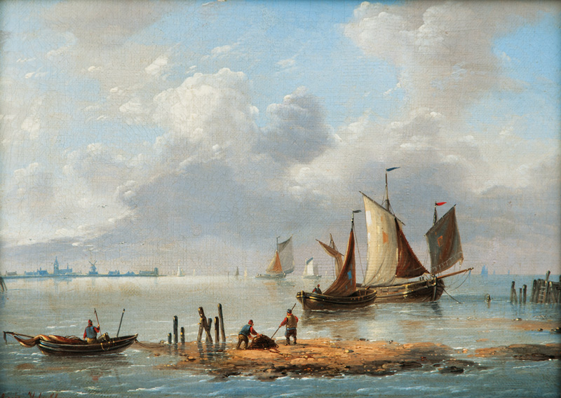 Fischer an der niederländischen Küste
