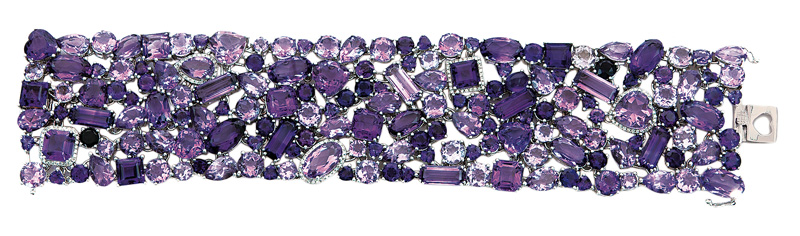 A high carat amethyst diamond bracelet - image 2
