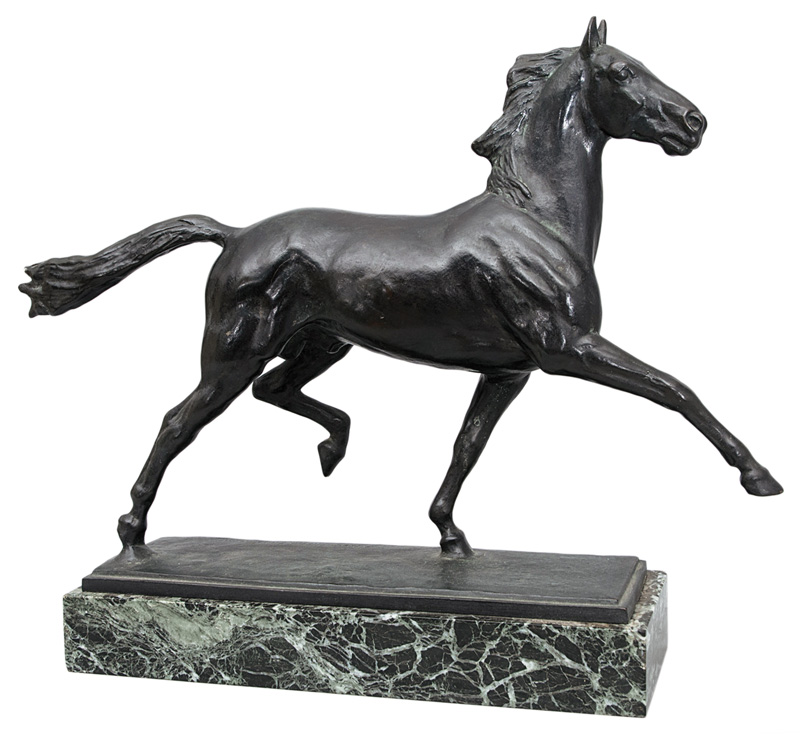 A bronze figure 'Trotting stallion'