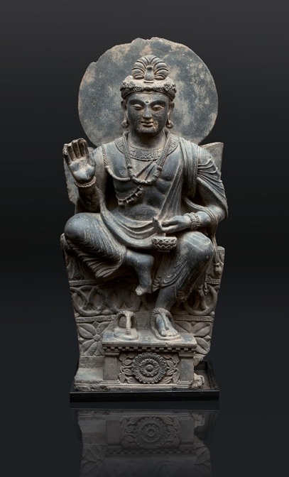 Sehr seltene und eindrucksvolle Gandhara-Figur 'Avalokiteshvara'