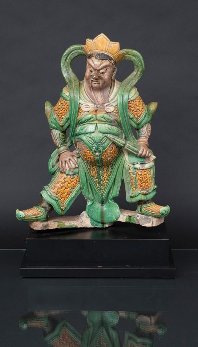 A tall Sancai figure 'Immortal'
