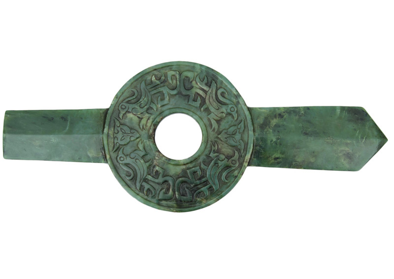 A spinach-green jade sceptre