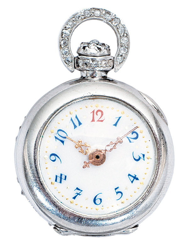 A ladies pocket watch with diamonds - image 2