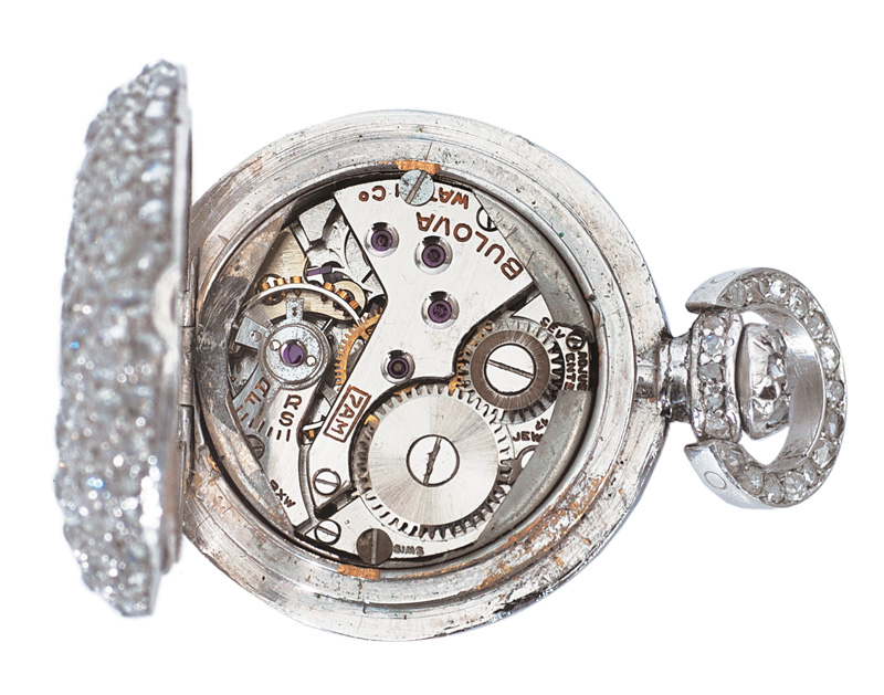 A ladies pocket watch with diamonds - image 3