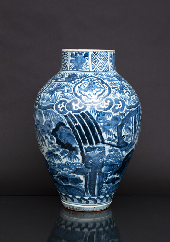 An impressive and large 'carp' vase