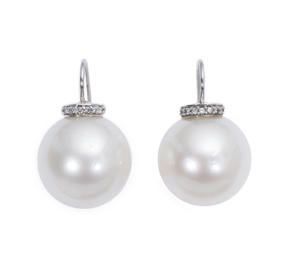 A pair of Southsea pearl earrings