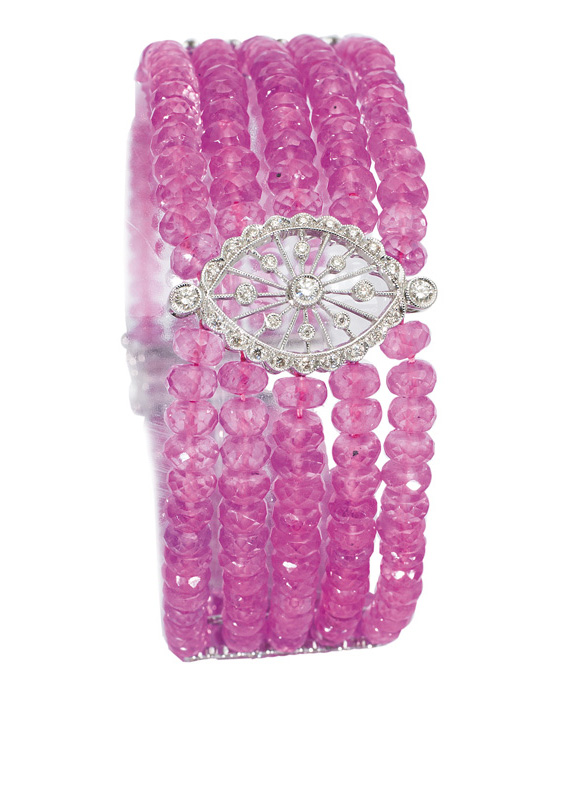 A pink sapphire bracelet