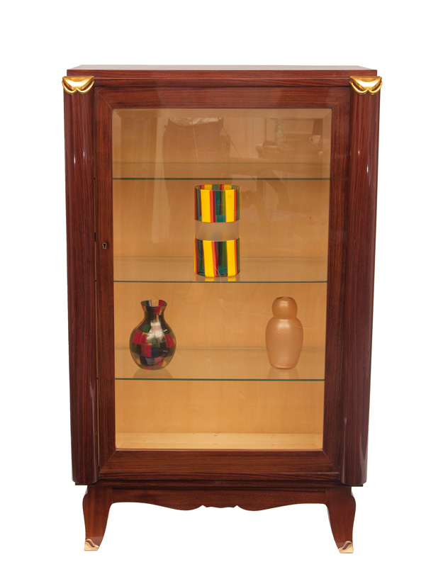 An Art Deco glass cabinet