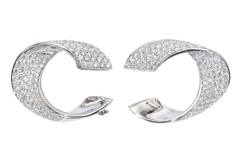 A pair of diamond earrings