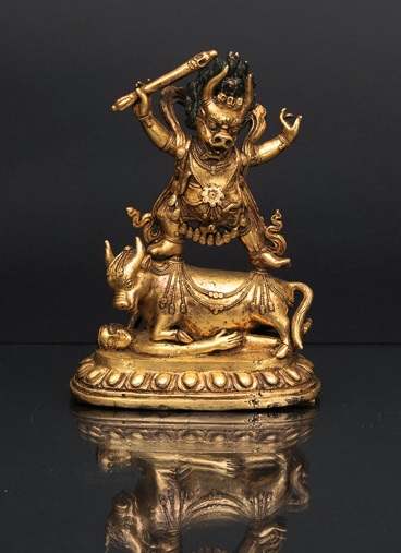 Feine Bronze-Figur 'Yama Dharmaraja'