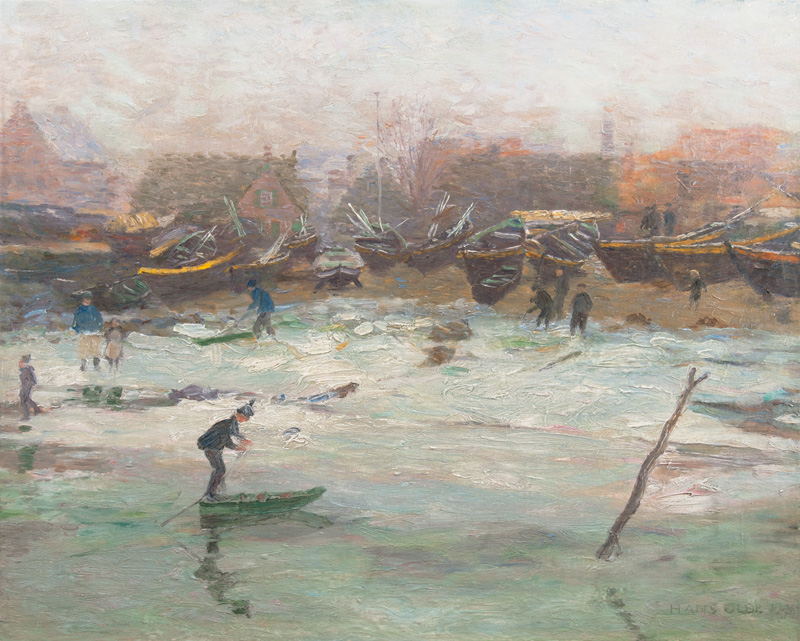 Winter on the shore of Ellerbek in Kiel