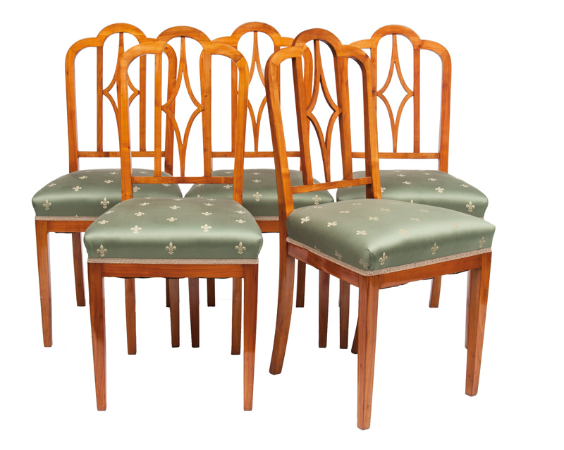A set of 5 chairs in the style of Biedermeier