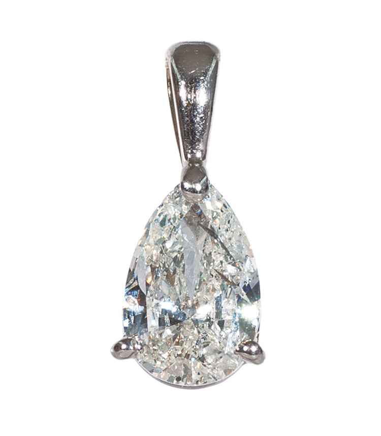 A diamond pear as pendant