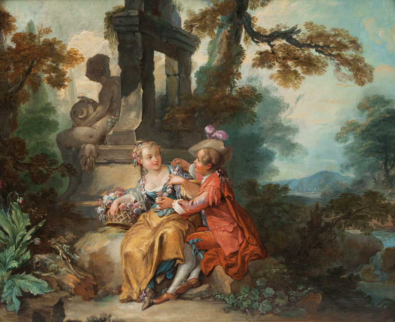 Luigi Domenico Soldini - Lovers in a Park Lovers in a Park
