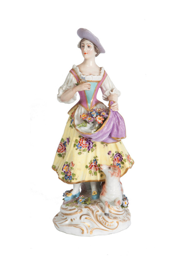 A figure 'Shepherdess with lamb'