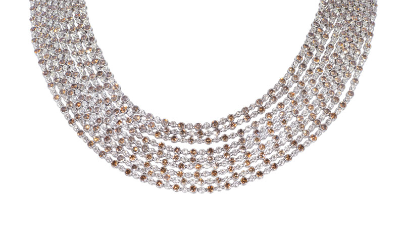 A highcarat, two-colour diamond necklace
