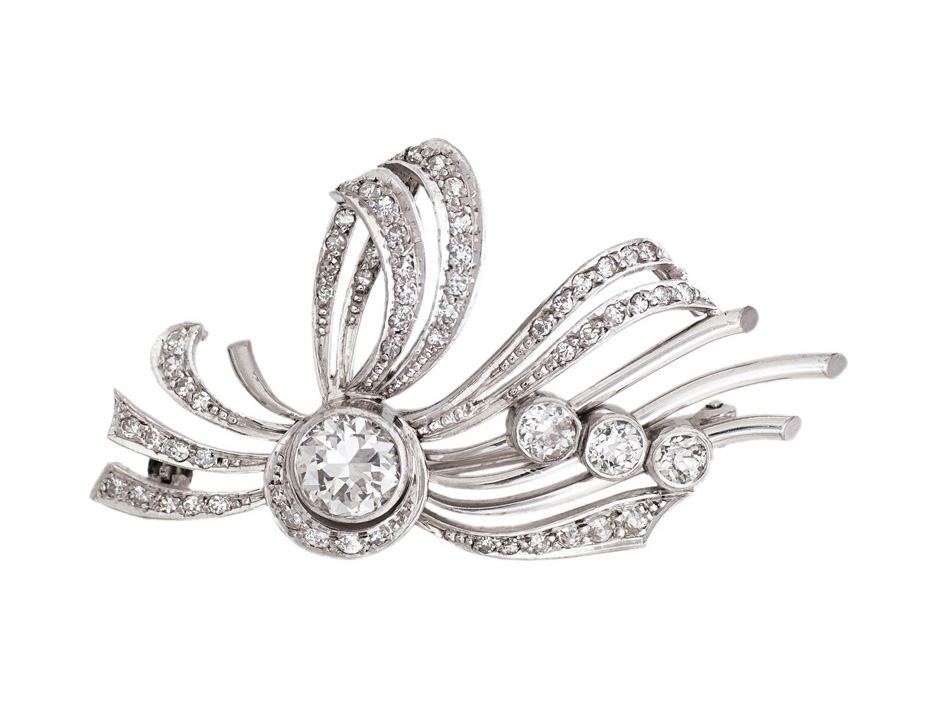 A brooch with diamonds