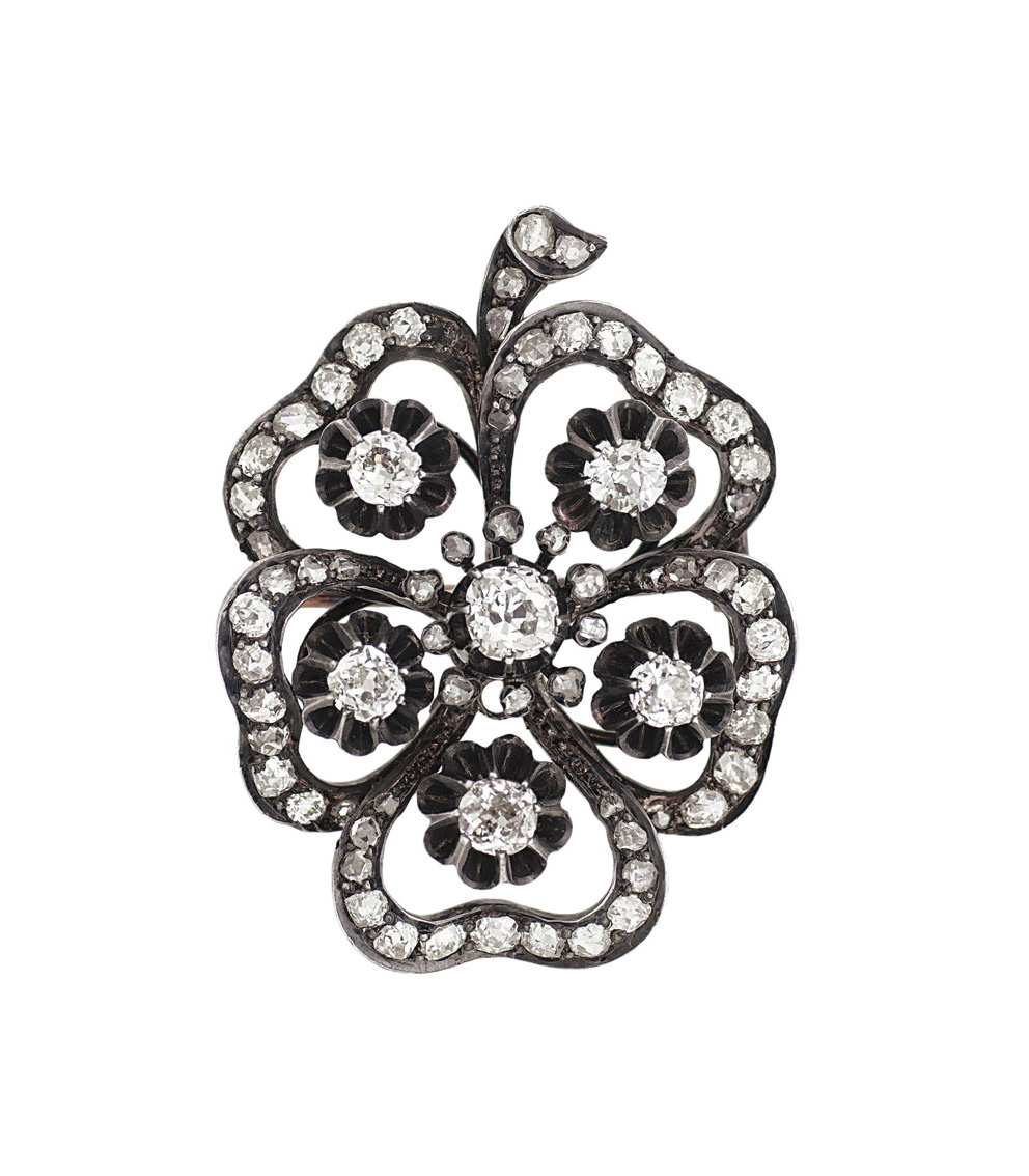 An antique diamond brooch